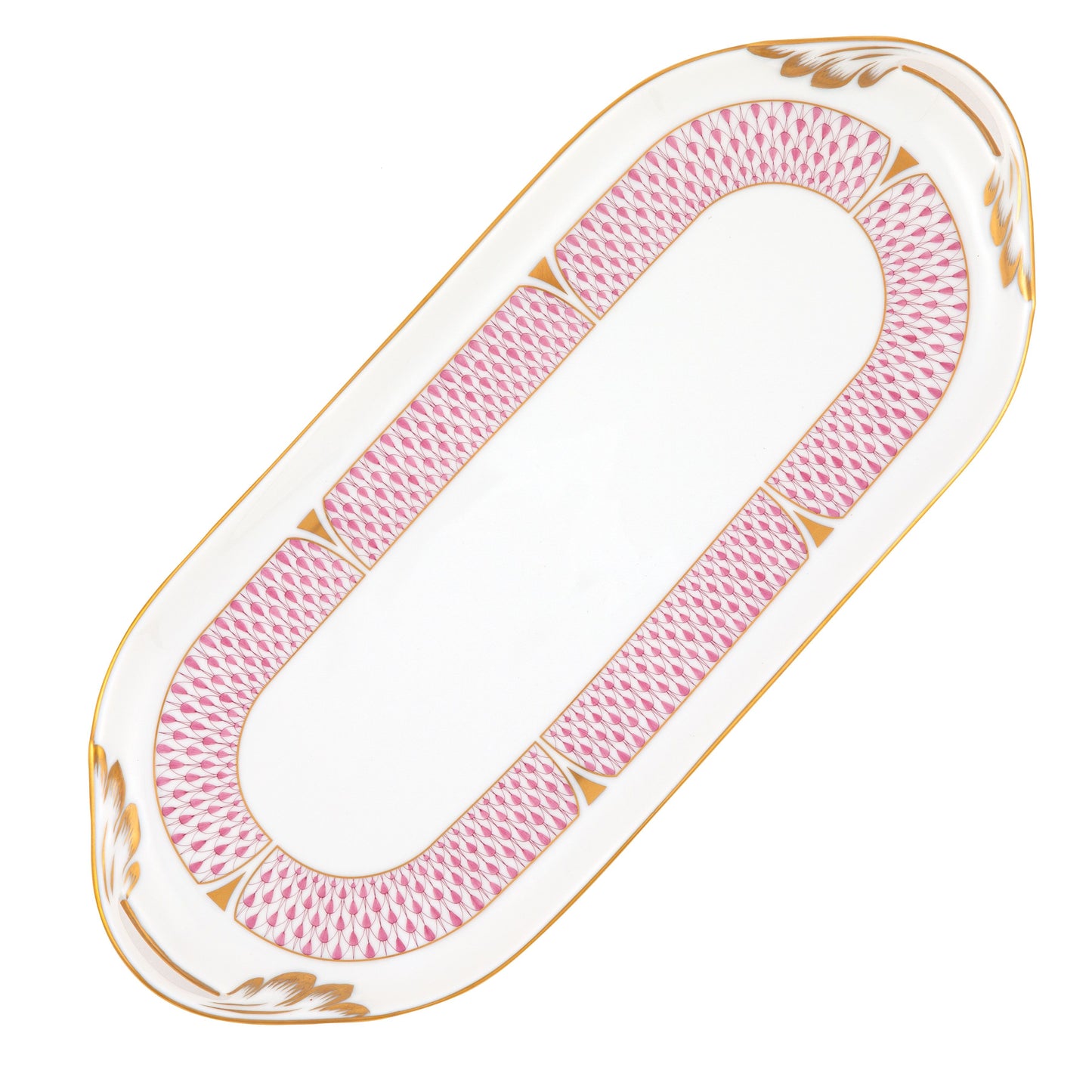 Herend Art Deco Raspberry Sandwich Tray
