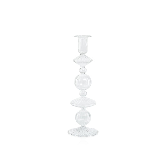 Lucerna Glass Taper Holder Clear - 10.75 inches