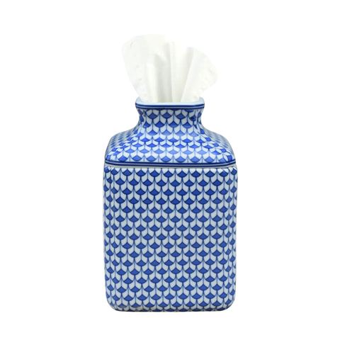 Blue and White Tissue Box Holder