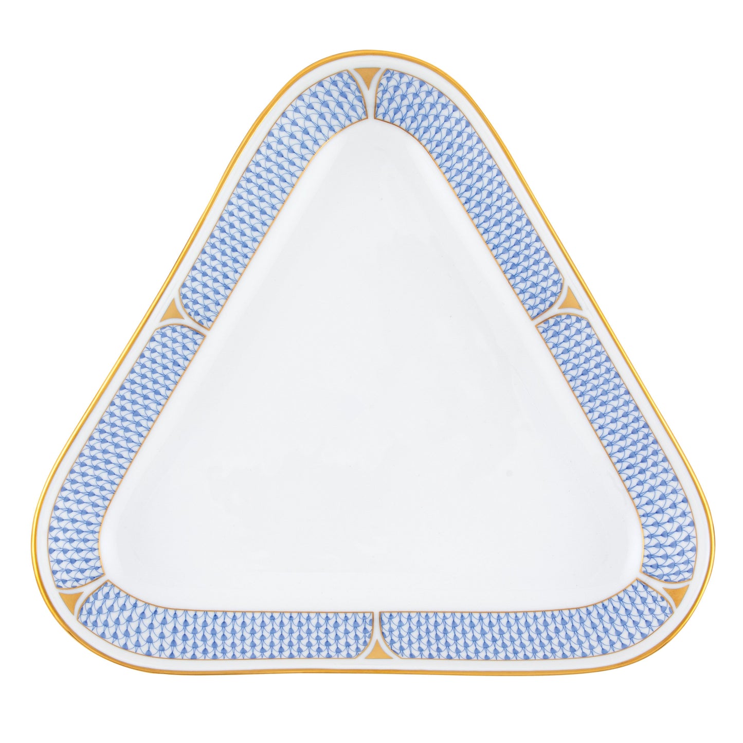 Herend Art Deco Blue Triangle Dish