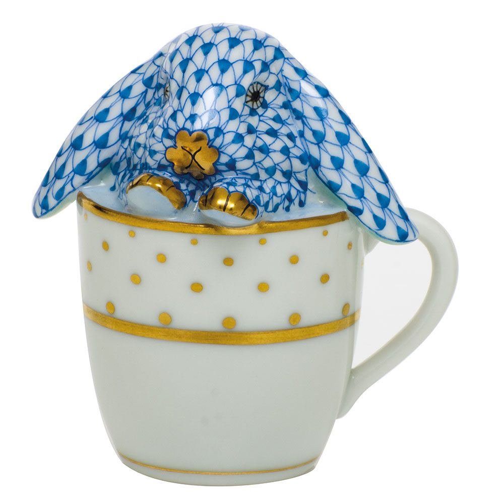 Herend Teacup Bunny Blue