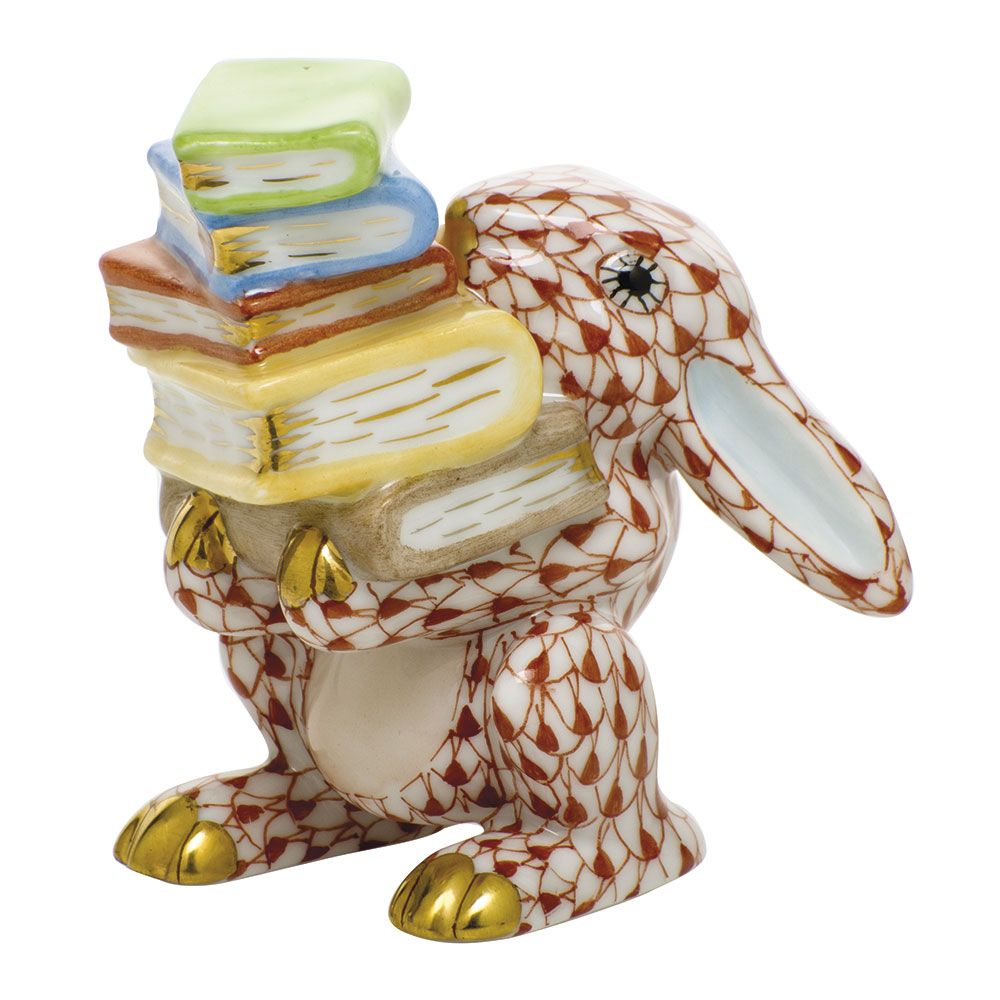 Herend Scholarly Bunny Rust