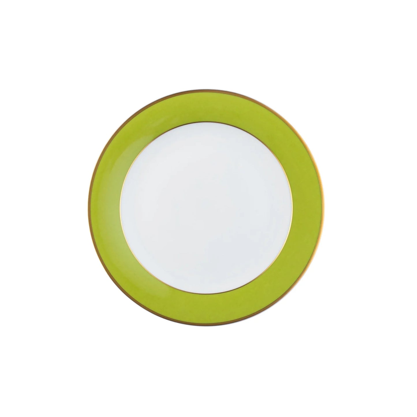 Pickard Ultra White ColorSheen Apple Green Gold Bread and Butter Plate