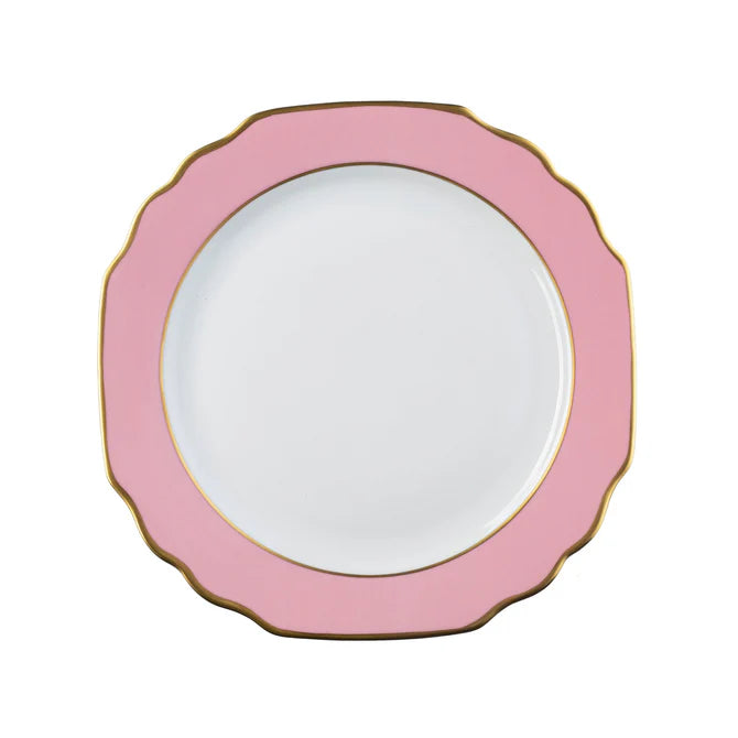 Pickard Ultra White Georgian ColorSheen Pink Salad Plate