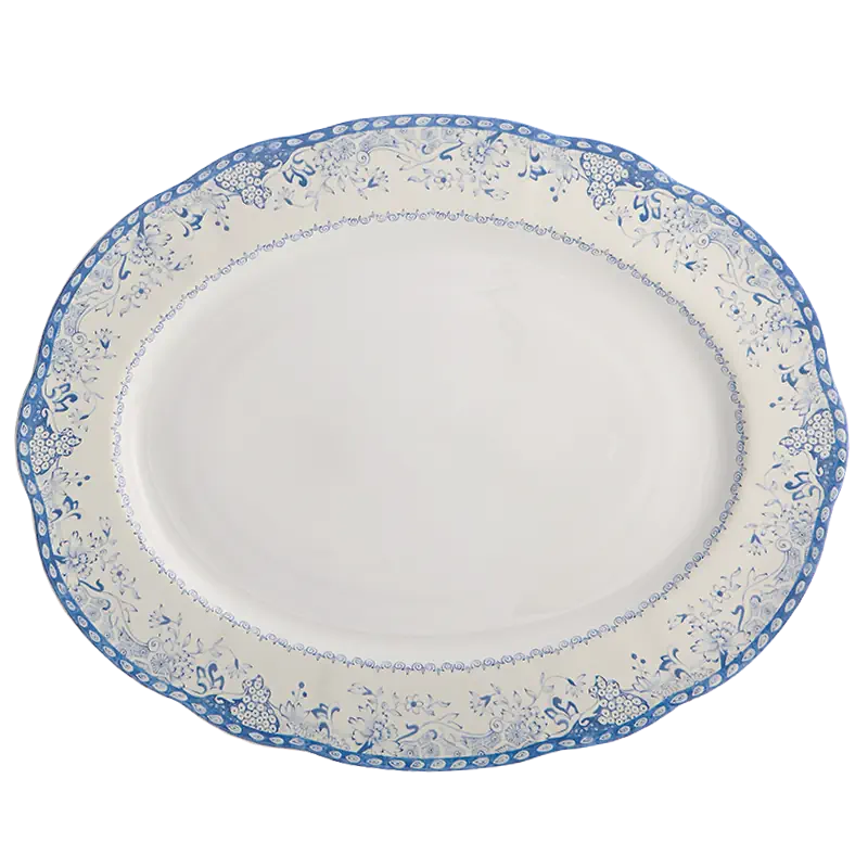 Mottahedeh Virginia Blue Oval Platter