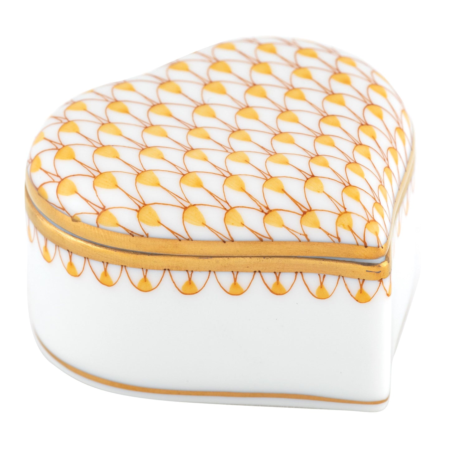 Herend Heart Box Butterscotch
