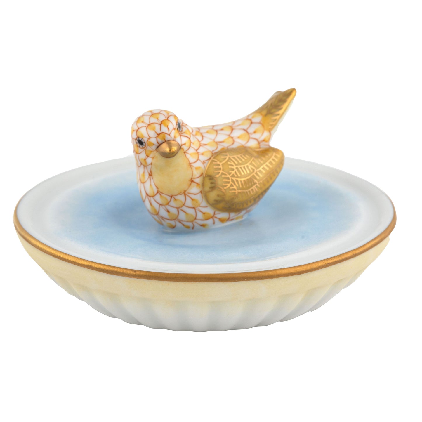 Herend Bird Bath Butterscotch