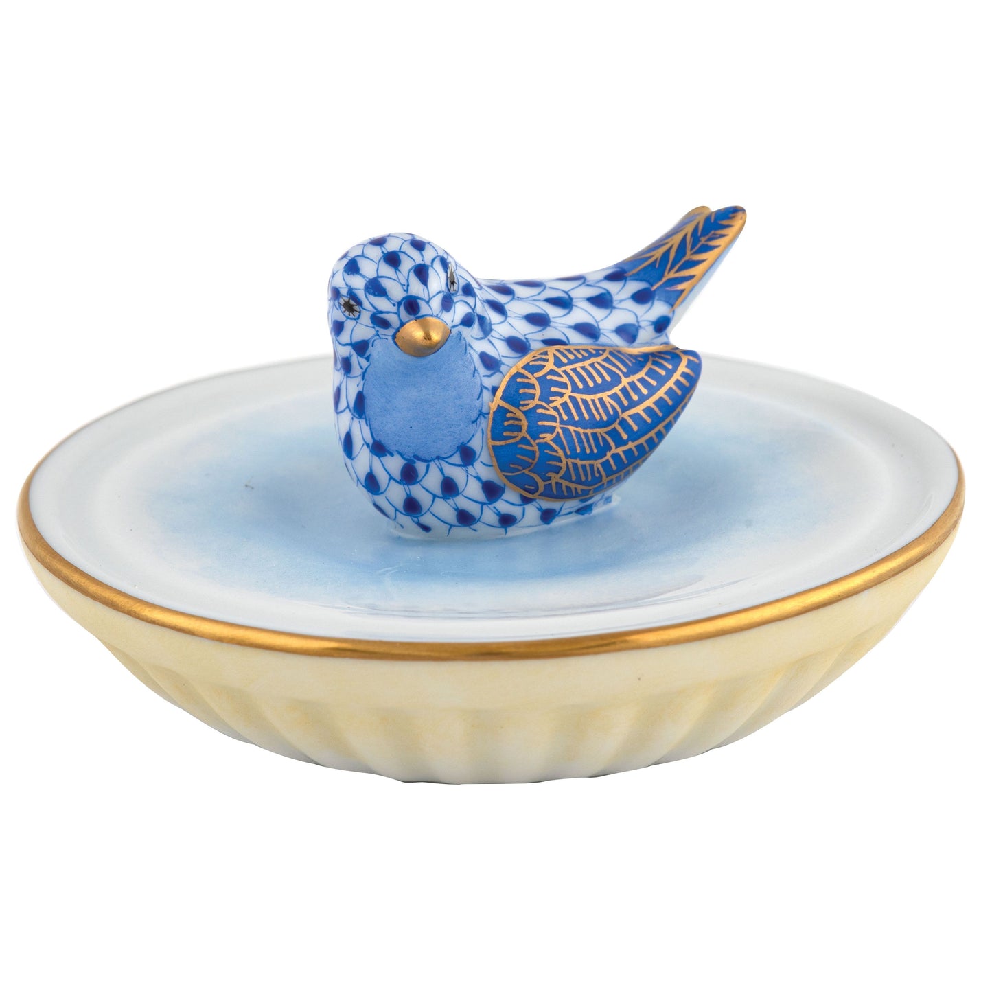 Herend Bird Bath Sapphire