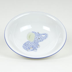 Herend Elephant Baby Bowl - Blue