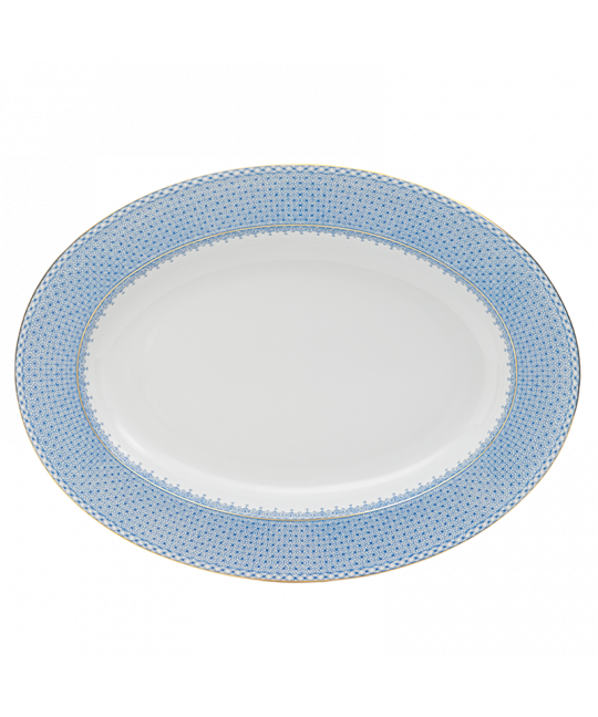 Mottahedeh Cornflower Blue Lace Oval Platter