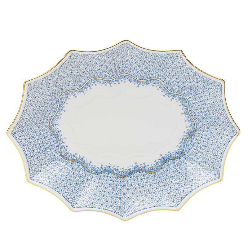 Mottahedeh Cornflower Blue Lace Large Tray