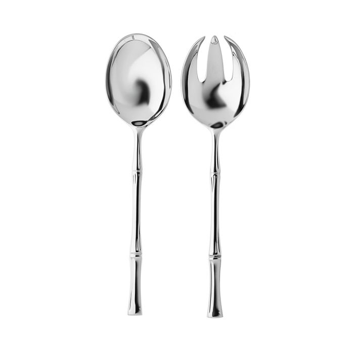 Stainless Steel Bamboo 2 pc. Salad Servers