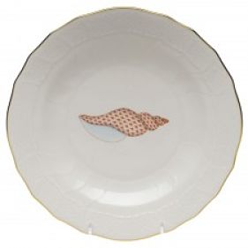 Herend Aquatic Tulip Shell Dessert Plate Rust