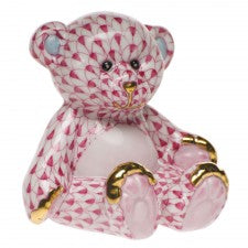 Herend Small Teddy Bear Raspberry