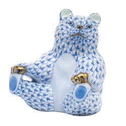 Herend Playing Footsie Bear Blue