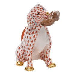 Herend Bella Dog with Shoe Rust