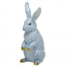 Herend Large Standing Rabbit Blue