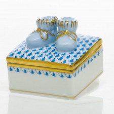 Herend Baby Bootie Box Blue