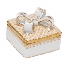 Herend Box with Bow Butterscotch