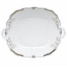 Herend Princess Victoria Light Blue Cake Plate with Handles