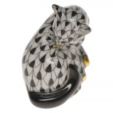 Herend Miniature Cat Black