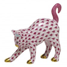 Herend Arched Cat Raspberry