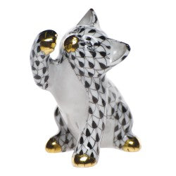 Herend Curious Cat Black