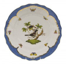 Herend Rothschild Bird Blue Border Dinner Plate - motif 01