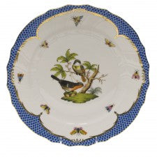 Herend Rothschild Bird Blue Border Dinner Plate - motif 02
