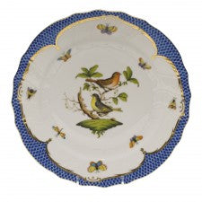 Herend Rothschild Bird Blue Border Dinner Plate - motif 03