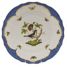 Herend Rothschild Bird Blue Border Dinner Plate - motif 04