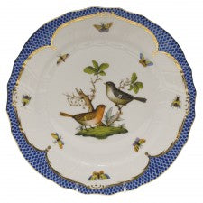Herend Rothschild Bird Blue Border Dinner Plate - motif 05
