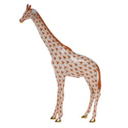 Herend small single giraffe rust