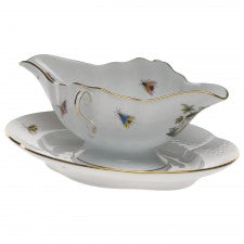 Herend Rothschild Bird Gravy Boat with Fixed Stand