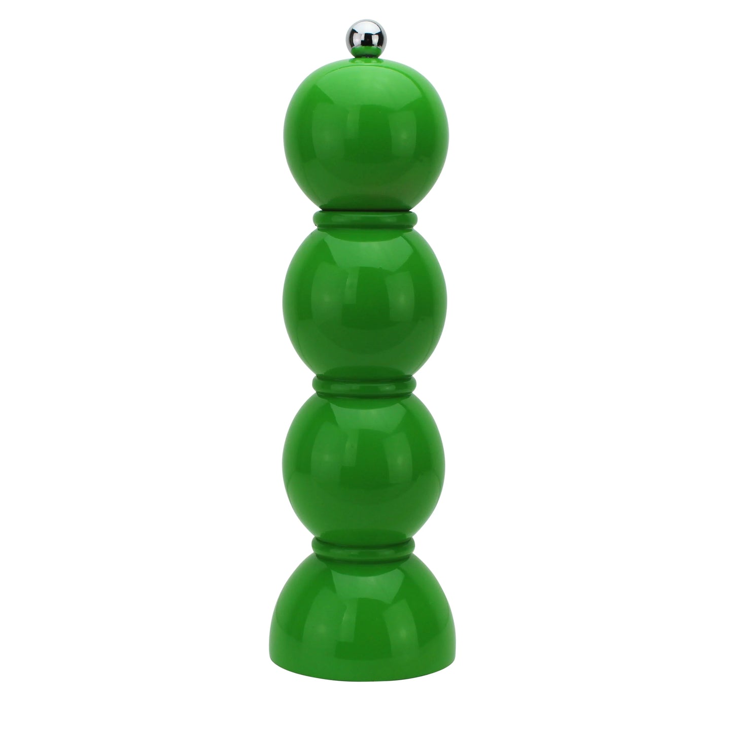 LEAF GREEN LACQUER BOBBIN SALT OR PEPPER MILL GRINDER