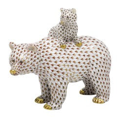 Herend Grizzly Bear & Baby Brown