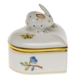 Herend Heart Box with Bunny