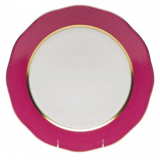 Herend Silk Ribbon Charger Plate Raspberry