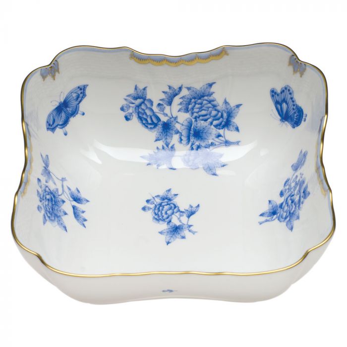 Herend Fortuna Blue Square Salad Bowl