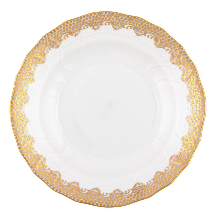 Herend Fish Scale Gold Dessert Plate