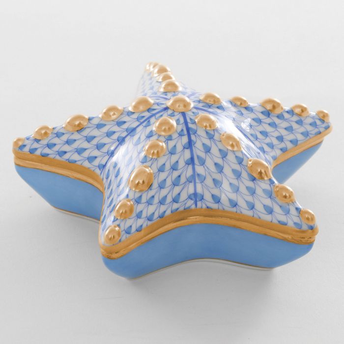 Herend Star Fish Box Blue