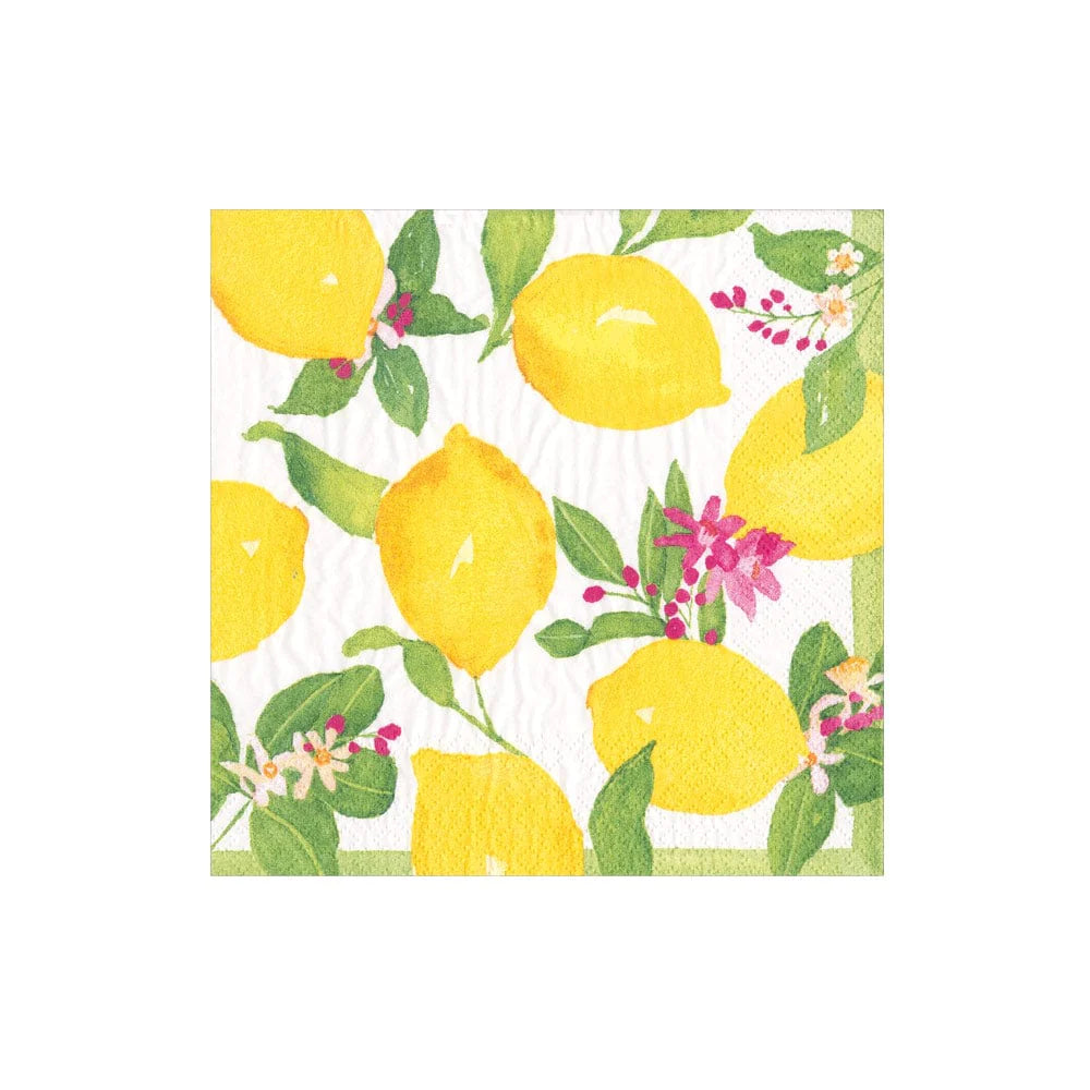 Caspari Limencello Paper Cocktail Napkins | Pack of 20