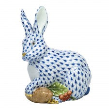 Herend figurine winter bunny cobalt blue