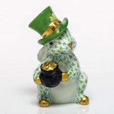 Herend figurine leprechaun bunny Lime green