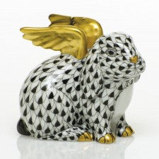 Herend Angel Bunny Black