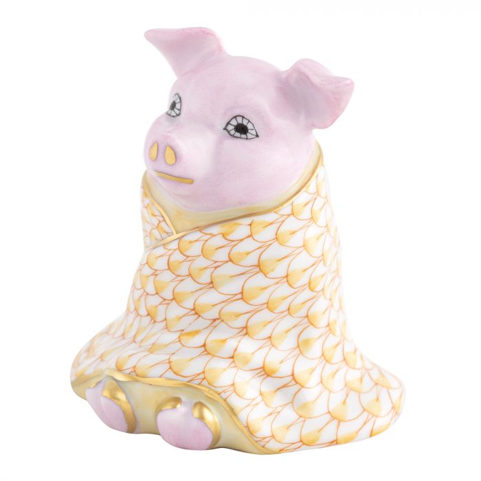Herend Pig in a Blanket Butterscotch