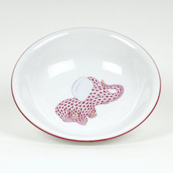 Herend Raspberry Pink Elephant Baby Bowl