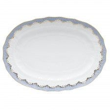Herend Fish Scale Light Blue Oval Platter