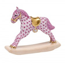 Herend Baby Rocking Horse Raspberry