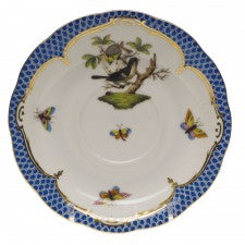 Herend Rothschild Bird Blue Border Tea Saucer